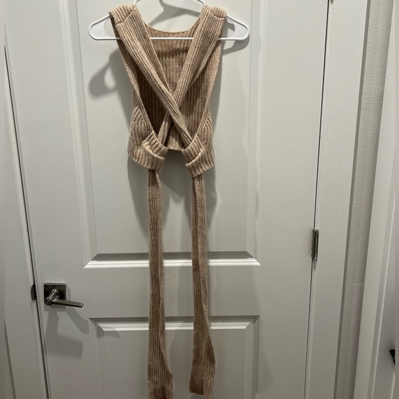 GANNI Rib Knit Tie Back Top - Picture 5 of 8